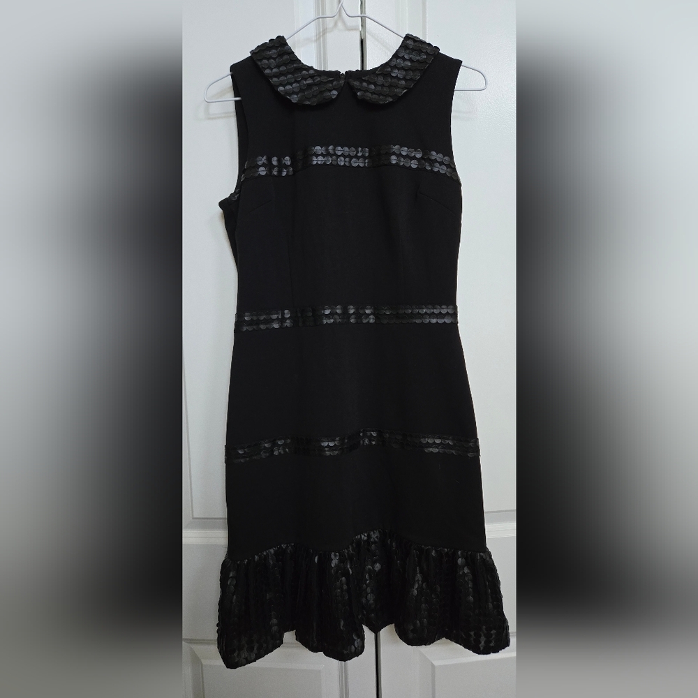 ✨ Karl Lagerfeld Paris Black Sequin Peter Pan Collar Dress - Size 4 ✨